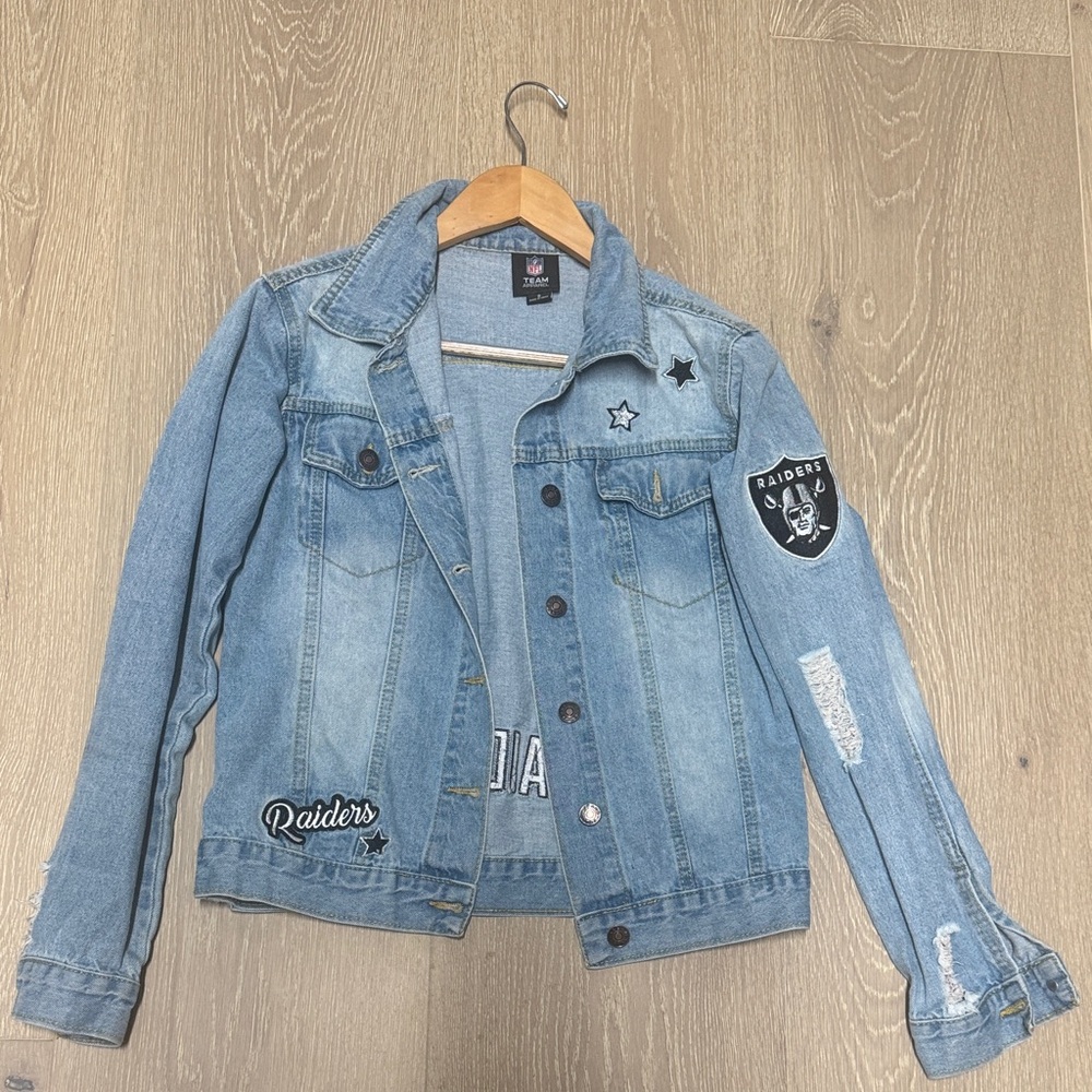 Raiders by Lee Light Blue Denim Jacket with Raiders Embroidery